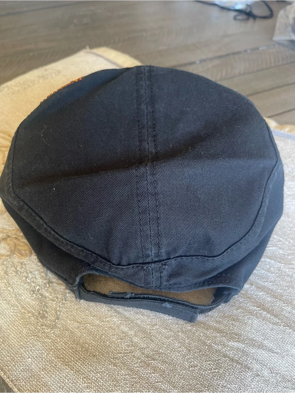 San Francisco Orange Crystal Logo Black Military Cap